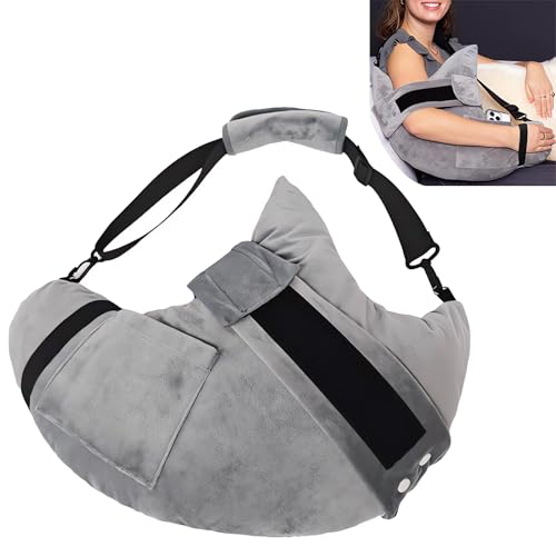 Chiziyixin Post Shoulder Surgery Pillow, Rotator Cuff Shoulder Support with Straps & Frozen Pocket, After Arm Surgery Recovery Must Haves, Arm Pain Relief Pillow for Side Sleeping