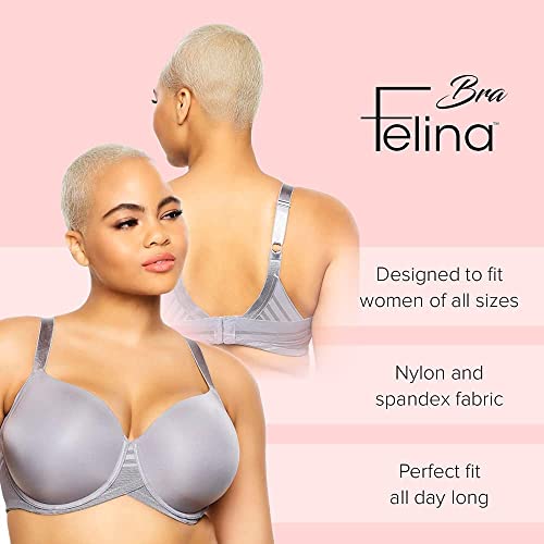 Felina Marvelous Side Smoothing T-Shirt Bra, Tighter Band- Bras For Women, Seamless Bra, Lingerie For Women, Plus Size Bra #TOP4