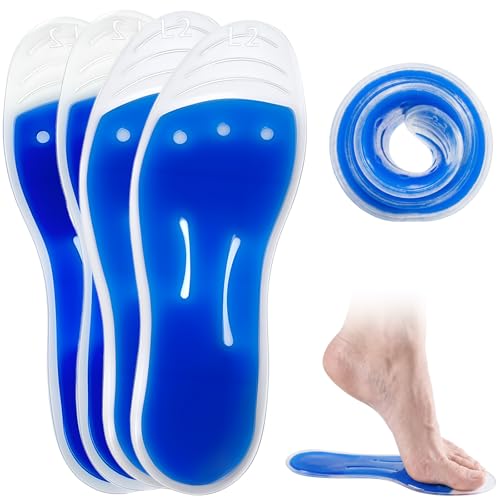 Image of 2 Pairs Cooling Insoles for Men Women Unisex, Blue Breathable Shoe Inserts for Work Boots, Sneakers, Walking Shoes(9.5-10.5)