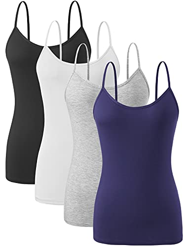 Image of Orrpally Basic Cami Tank Tops Women Lightweight Camisole Stretch Tank Top Adjustable 4-Pack
