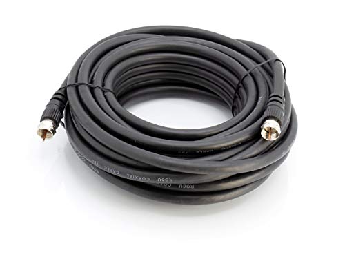 The Cimple Co Coaxial Cable (Coax Cable) 3Ft With Easy Grip Connector Caps- Black - 75 Ohm Rg6 F-Type Coaxial Tv Cable - 3 Feet Black #TOP1