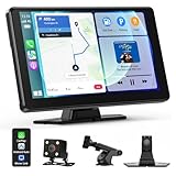 Chamequinho ディスプレイオーディオ 9インチ ポータブル カーオーディオ バックカメラ付き オーディオ一体型 CarPlay/Android Auto対応 アンドロイドナビ Bluetooth接続 内蔵スピーカー/FMトランスミッター/AUX接続対応 日本語説明書付き