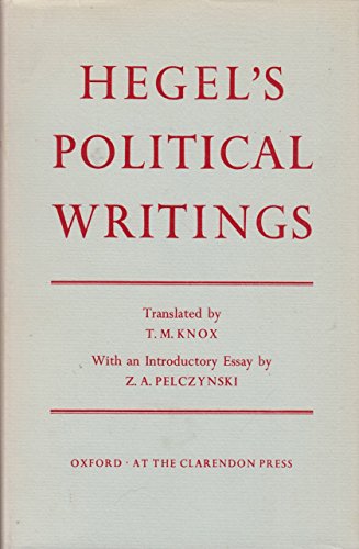 Hegel's Political Writings B00G3LRL6G Book Cover