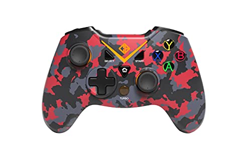 Image of Cosmic Byte C3070W Nebula 2.4G Wireless Gamepad for PC supports Windows XP /7 /8 /10 /11, Sensitive Triggers, Upgraded with USB C Port, Rubberized Texture (Camo Red)
