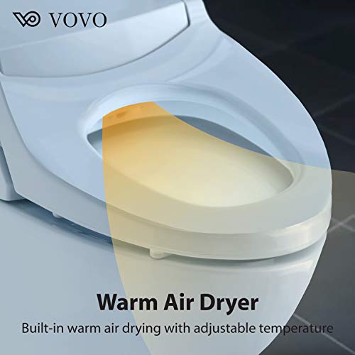 VOVO VB3100SR WATERJET,Bidet Toilet Seat,Round, White,LED Nightlight, Power Save, Heated Seat&Dryer,Warm Water, Full Stainless Nozzle,Soft Close, Made in Korea - Thumbnail 6