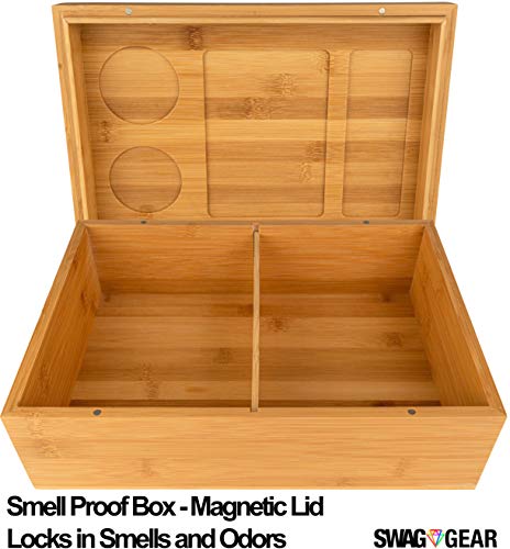 Magnetic Stash Box with Rolling Tray - Wooden Stash Box Combo - Rolling Tray Stash Box - Large Stash Box - Stash Boxes - Thumbnail 5