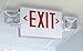 Lithonia Lighting ECR LED M6 Thermoplastic LED Emergency Exit Sign & Light Fixture with Red Letters,White,2 LED Heads - Square