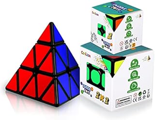 Coolzon Magic Cube Set, 3 Pack Speed Magic Cubes Pyraminx Pyramid Cube + 2x2 + 3x3 Magic Puzzle Cubes 3d Puzzle Toy Kit for Boys Girls Kids Adults
