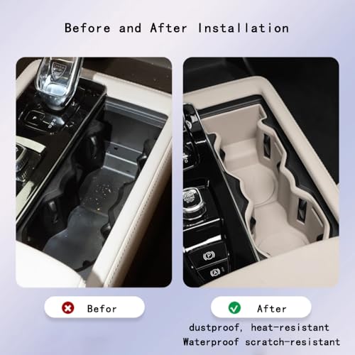 Image of Silicone Material Cup Holder Coaster for Volvo 2026 XC90 Center Console Gear Shift Protector, Automotive Accessories (2026 XC90 Cup Coaster-Cardamom)