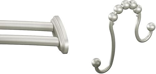 Miniatura 10 de Moen DN2141BN - Barra doble curvada y ajustable para ducha 60 pulgadas acero inoxidable diseño de níquel cepillado
