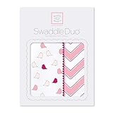 SwaddleDesigns SwaddleDuo, Chic Chevron Duo (Set of 2 in Pink)