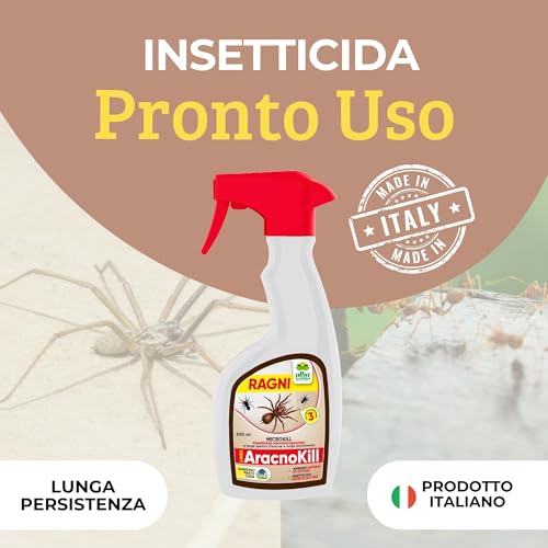 Albagarden - Insetticida Ragni - Repellente A Rapida Azione - Multinsetto Contro Rossi Scarafaggi Formiche Cimici Zanzare Mosche Pulci - Interno Ed Esterno - Spray 500 ml - 2