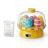 Macook Eierkocher für 1-7 Eier, Eierkocher Testsieger, Egg Cooker Computergesteuerte Kontrolle, Egg Boiler mit LED Touchscreen, BPA-frei, 350W, Gelb [Energieklasse A+++]