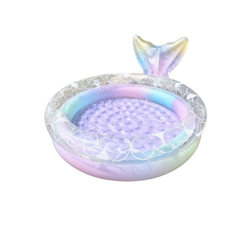 Mermaid Tail Shaped Inflatable Paddling Pool for Kids, 90cm