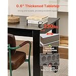 VEVOR Rectangle Dining Table, 63 inch Length Large Wood Tables for 4-6 Person, Modern Dinner Furniture, Conference Desk Supporting for 330LBS, for Home Kitchen Living Room, Black(Only Table) - Image 5