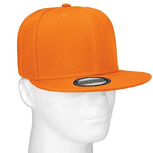 Image of Classic Snapback Hat Cap Hip Hop Style Flat Bill Blank Solid Color Adjustable Size