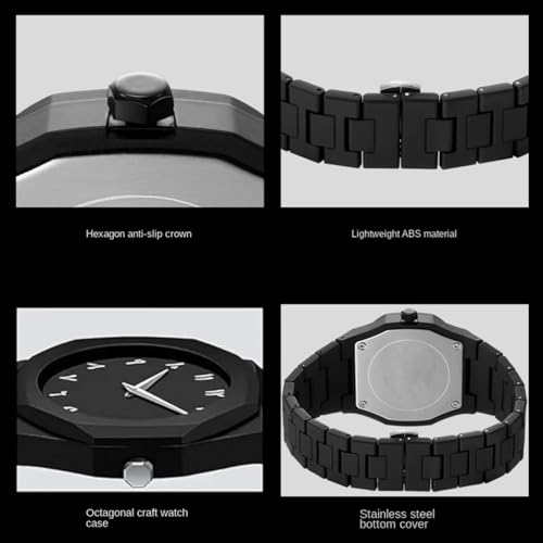Image of PAPIO Modern Minimalist Polycarbon Analog Unisex Watch, Lightweight Touch Strap