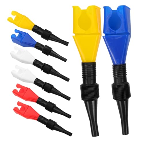 FUNOMOCYA 8 Stück Teiliges Flexibles Auto Öl Einfülltrichter mit Sicherem Verschluss Auslaufsicher Kompakt für Benzin und Öl Praktische Ölwechseltrichter für Pkw und Motorrad