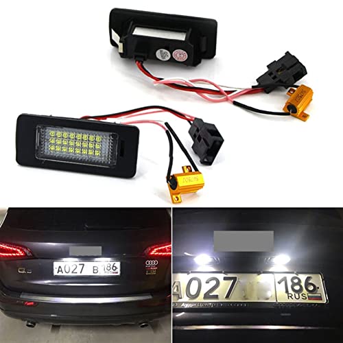 Luz LED de matrícula CANbus para Audi A1, A4 y A5 | Pack de 2 bombillas blancas 4