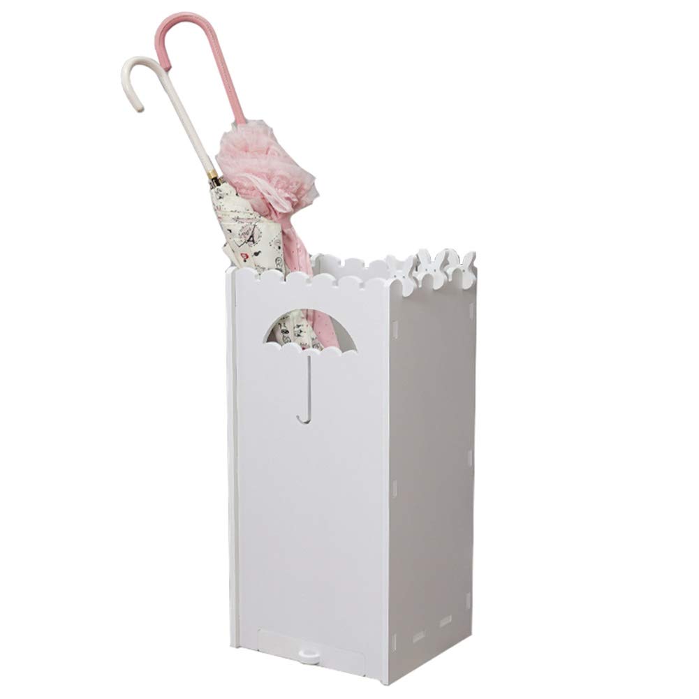 Porte-parapluie blanc avec égouttoir pour couloir d'entrée et cannes