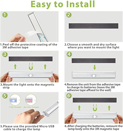 Rv Step Lights Motion Sensor, Magnetic Motion Activated Led Step Lights For Motorhome Travel Trailer Concession Stands Food Trucks, Usb Rechargeable Battery Powered Rv Strip Light Bar, White, 2 Pack #TOP3