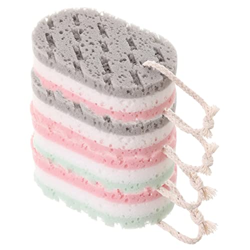 ARTSEWPLY 4Piezas Esponja Exfoliante Corporal de Ducha Doble Cara Limpieza Suave y Efectiva Cuidado Mezclados