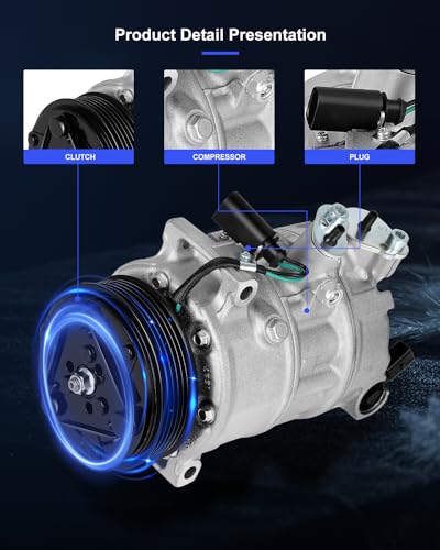 Image of ECCPP AC Compressor for Volkswagen Jetta 1.4L 1.8L 2.0L 2.5L 2016-2018 | for Volkswagen Passat 1.4L 1.8L 2.0L 2.5L 2016-2018 Fast Cooling AC Compressor with Clutch