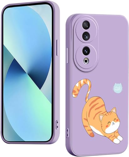 WOKEZ Telefonfodral för Honor 90 - Fet Katt i Silikon, Stöttåligt