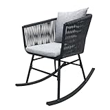 Hoclauho Schaukelstuhl für den Außenbereich Gartenvilla Terrassenmöbel Balkon...