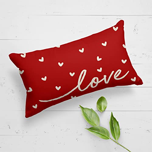 Horaldaily Valentines Day 12 X 20 Love Throw Pillow Cover Farmhouse Anniversary Wedding Linen Decoration #TOP1