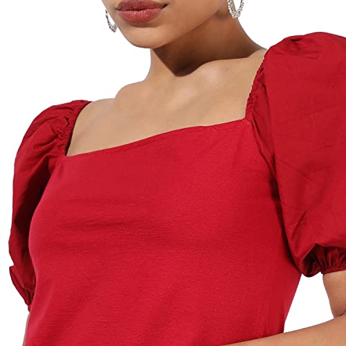 Image of Campus Sutra Women's Cotton Regular Fit Tops