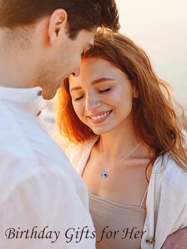 TOUPOP Tree of Life Birthstone Necklace 925 Sterling Silver Pendant Austrian Crystal Jewelry Anniversary Birthday Christmas Gifts for Women Mom Her Wife3