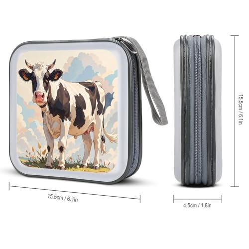 Estuche para CD de vaca con capacidad de 40 discos para coche y hogar 3