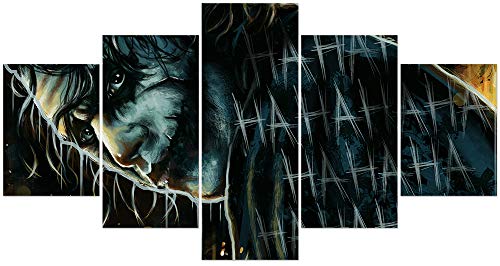 GBOY Jo_ker Poster Canvas Prints Unframed 5 Piece Super Villain The J_oker Art Painting Picture for Home Living Room Boy Room Walls Decor