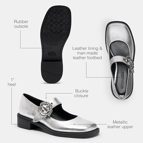 Coach Women's Metallic Tea Rose Mary Jane Flat3