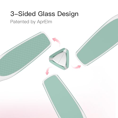 Image of APRELM 3-Sided Nano Glass Foot File, 3-in-1 Coarse /Medium /Fine Foot Callus Remover, Professional Callus Remover for Feet Hard Skin Smooth Polishing (Turquoise)