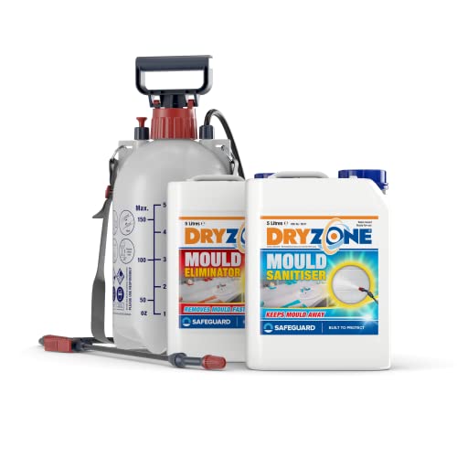 Dryzone Mould Remover and Prevention Kit (2 x 5L & Sprayer) The Definitive Long-Term Solution to Mould. Dual-Action Mould Remover & Sanitiser Spray.