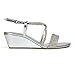 ESSEX GLAM Womens Low Heel Wedge Sandals Ladies Diamante Straps Silver Shoes Size 5