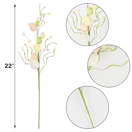 DRDUDU-Easter-Decorations-for-Home-5-Pcs-Easter-Picks-Decor-22-Inch-Pastel-Eggs-Branches-Stems-Spring-Decor-Artificial-Speckled-Egg-Floral-Picks-for-Table-Centerpiece-DIY-Vase-Filler DRDUDU Easter Decorations for Home 5 Pcs Easter Picks Decor 22 Inch Pastel Eggs Branches Stems Spring Decor Artificial Speckled Egg Floral Picks for Table Centerpiece DIY Vase Filler