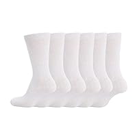 Bahob® 6 Pairs Boys Girls Kids Unisex Back to School Cotton Rich Plain Ankle School Socks (2-4 Years, White)