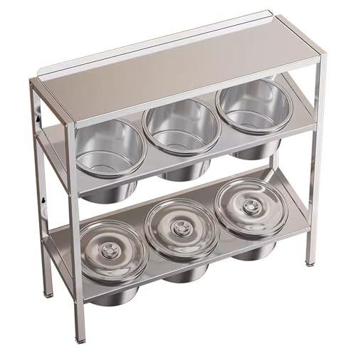 Gaommini Organizador de estantes para Especias de 3 Niveles, mostrador de Cocina Independiente, Estante para ollas Resistente con estantes de Acero Inoxidable, Soporte para Utensilios de Cocina