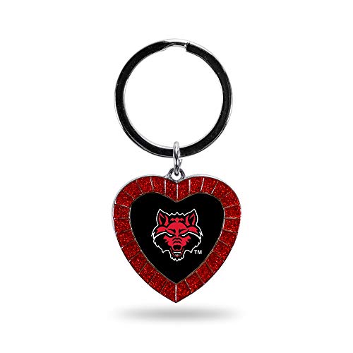 Rico Industries NCAA Arkansas State Red Wolves Rico Industries NCAA Rhinestone Heart Colored Keychain, Red, 3-inches in length