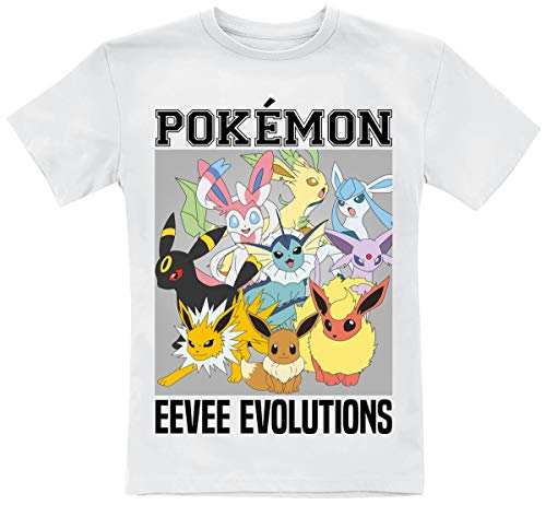 Preisvergleich Produktbild Pokémon Evoli - Eevee Evolutions Unisex T-Shirt weiß 110 / 116