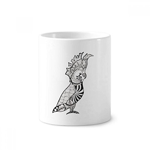 Gobelet céramique oiseau 350ml et porte-brosse à dents perroquet blanc