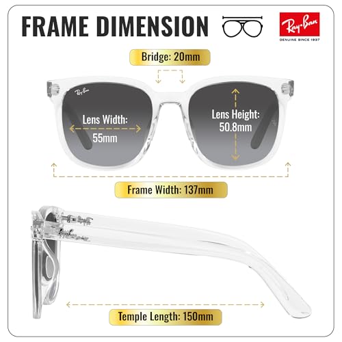 Image of Ray-Ban RB4401D Square Shaped Sunglasses for Men & Women with Official RAYBAN Eyewear Kit