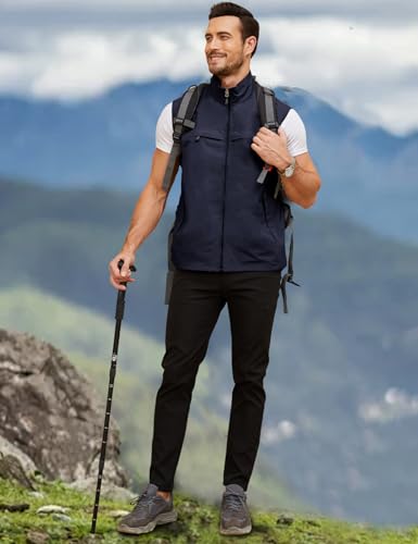 Image of Gihuo Mens Vest Casual Lightweight Vests Summer Sleeveless Jackets for Travel Hiking Fishing