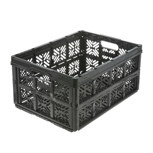 keeeper Stabile Klappbox Ida, Stabiler Kunststoff (PP), 32 l, 48 x 35 x 23 cm, Ida, Schwarz