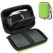 ProCase 2,5" Festplattentasche für Seagate Portable Drive/Toshiba Canvio Partner/WD Elements/UnionSine Externe Festplatte/Backup Plus Slim/Samsung T9 Portable SSD External Hard Drive Tasche -Grün
