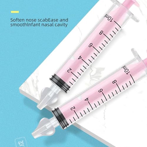 Image of Silicone Baby Nasal Aspirator,Syringe Nasal Irrigator,10ml Nasal Irrigator Portable Infant Nose Cleaner Nose Aspirator with Cleanable (Pink)
