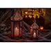 VELA LANTERNS Large Temple Tower Moroccan Lantern Lamp Decorative Candle Holders for Ramadan Decorations, Halloween, Hanging, Outdoor Patio or Porch, Indoor Home Decor, Weddings, Black, Set of 2